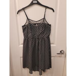 Xhiliration Polka Dot Spaghetti Strap Dress smocked dress